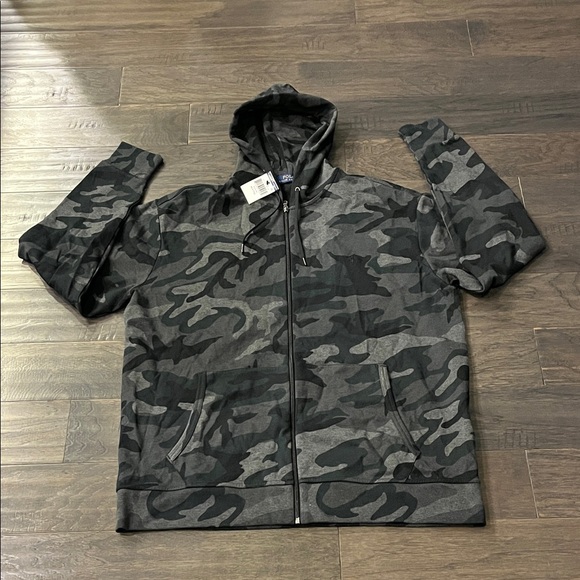 Polo Ralph Lauren Camo Camouflage Hoodie Sweat Jacket black new Mens Size XLT - Picture 1 of 10